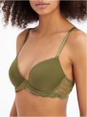 Calvin Klein Seductive Comfort Lotus Floral Lift Demi Bra in Khaki 12 D