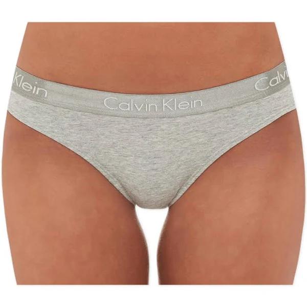 Calvin Klein Underwear Women's Motive Cotton Bikini 3 Pack - Black/White/Grey Heather