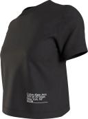 Calvin Klein Women's CK Address Logo Short Sleeve Baby T-Shirt Black, Size Large