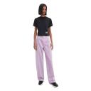 Calvin Klein Women's CK Address Logo Short Sleeve Baby T-Shirt Black, Size Large