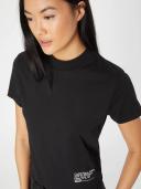 Calvin Klein Women's CK Address Logo Short Sleeve Baby T-Shirt Black, Size Large