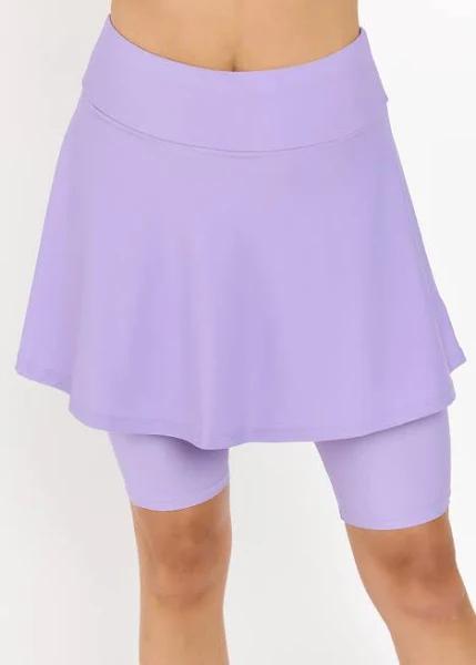 Calypsa Midi Swim Skort Lavender - L - AfterPay & zipPay Available