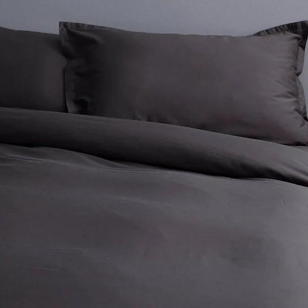 Canningvale Alessia Bamboo Cotton King Quilt Cover Set - Porcini Grey