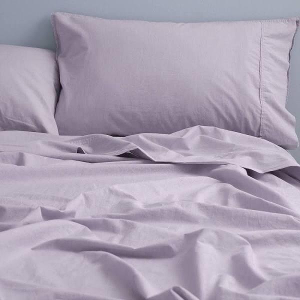 Canningvale Queen Bed Fitted Sheet Set Vintage Softwash Cotton Mauve