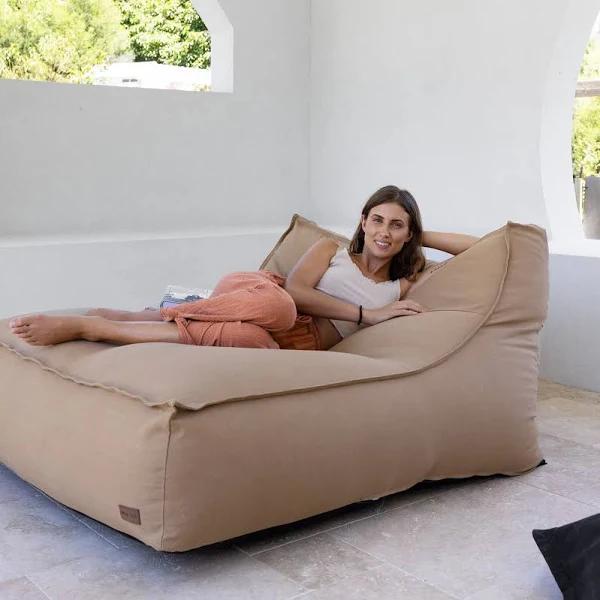Canvas Double Bean Bag Sofa Canvas Tan
