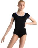 Capezio Color Pop Short Sleeve Square Back Leotard Medium Women Dancewear