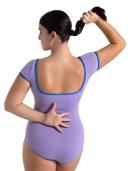 Capezio Color Pop Short Sleeve Square Back Leotard X-Large Women Dancewear