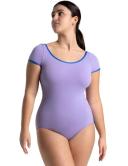 Capezio Color Pop Short Sleeve Square Back Leotard X-Small Women Dancewear