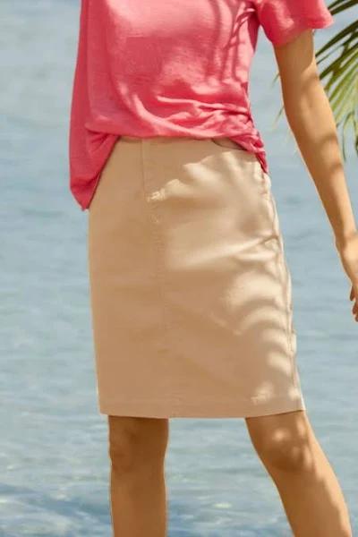 Capture Button Pencil Skirt - Toffee - Womens - Size 20 - Cotton - Ezibuy