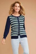 Capture Classic Striped Cardigan Camel Stripe - L