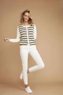 Capture Classic Striped Cardigan Camel Stripe - L