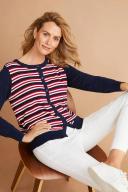 Capture Classic Striped Cardigan Navy Stripe - XXL