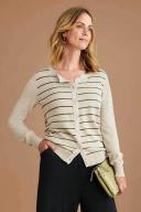 Capture Classic Striped Cardigan Navy Stripe - XXL