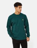 Carhartt Chase Mens Long Sleeve T-Shirt - Botanic / Gold