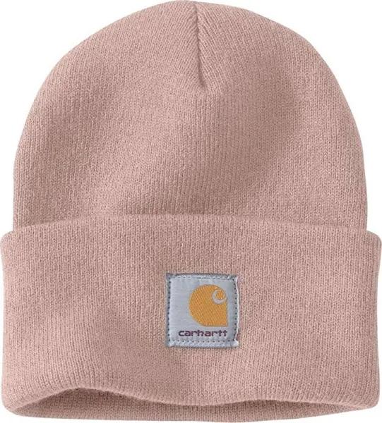 Carhartt Mens A18 Stretchable Rib Knit Acrylic Watch Beanie Hat - Rose Smoke - One Size