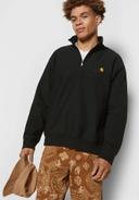 Carhartt WIP American Script Half Zip Sweatshirt in Green