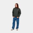 Carhartt WIP American Script Half Zip Sweatshirt in Green