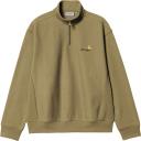 Carhartt WIP American Script Half Zip Sweatshirt M / Brown / Larch