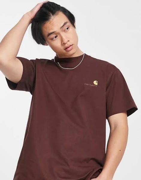 Carhartt WIP American Script Relaxed T-Shirt in Brown