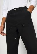 Carhartt WIP Double Knee Pant Dearborn Canvas, 12 oz - Black Rinsed - 40/34 - Men
