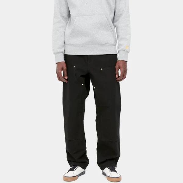 Carhartt WIP Double Knee Pant Dearborn Canvas, 12 oz - Black Rinsed - 40/34 - Men