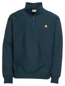 Carhartt WIP Half Zip American Script Sweat Dark Cedar Colour: Dark CE