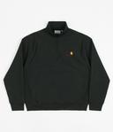Carhartt WIP Half Zip American Script Sweat Dark Cedar Colour: Dark CE