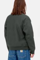 Carhartt WIP Half Zip American Script Sweat Dark Cedar Colour: Dark CE