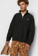 Carhartt WIP Half Zip American Script Sweat Dark Cedar Colour: Dark CE