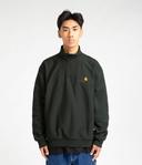 Carhartt WIP Half Zip American Script Sweat Dark Cedar Colour: Dark CE