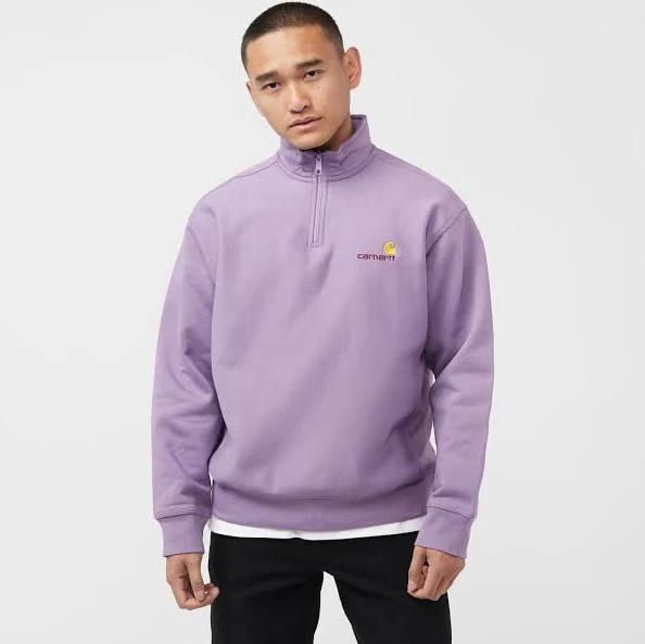 Carhartt WIP Half Zip American Script Sweat - Violanda - L - Men