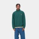 Carhartt WIP Half Zip American Script Sweatshirt in Botanic S