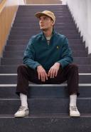 Carhartt WIP Half Zip American Script Sweatshirt in Botanic S