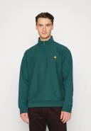 Carhartt WIP Half Zip American Script Sweatshirt in Botanic S