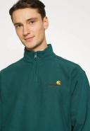 Carhartt WIP Half Zip American Script Sweatshirt in Botanic S