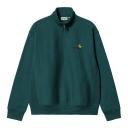 Carhartt WIP Half Zip American Script Sweatshirt in Botanic S