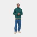 Carhartt WIP Half Zip American Script Sweatshirt in Botanic S