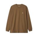 Carhartt WIP Long Sleeve Chase T-Shirt M / Brown / Hamilton Brown/Gold