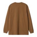 Carhartt WIP Long Sleeve Chase T-Shirt M / Brown / Hamilton Brown/Gold