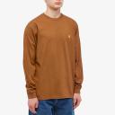 Carhartt WIP Long Sleeve Chase T-Shirt M / Brown / Hamilton Brown/Gold