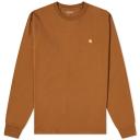 Carhartt WIP Long Sleeve Chase T-Shirt M / Brown / Hamilton Brown/Gold