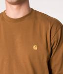 Carhartt WIP Long Sleeve Chase T-Shirt M / Brown / Hamilton Brown/Gold