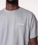 Carhartt WIP S/S Script Embroidery T-Shirt - Grey Heather / White - L - Men