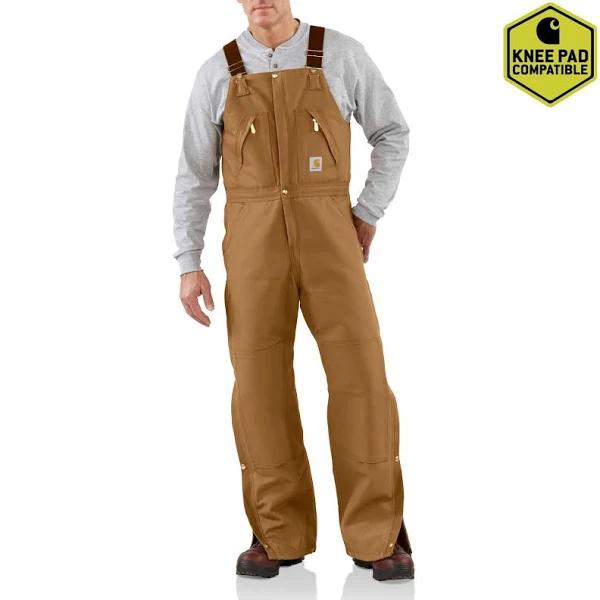 Carhartt Zip to Waist Biberalls For Mens Carhartt Brown 38/28 R38-BRN-28-38