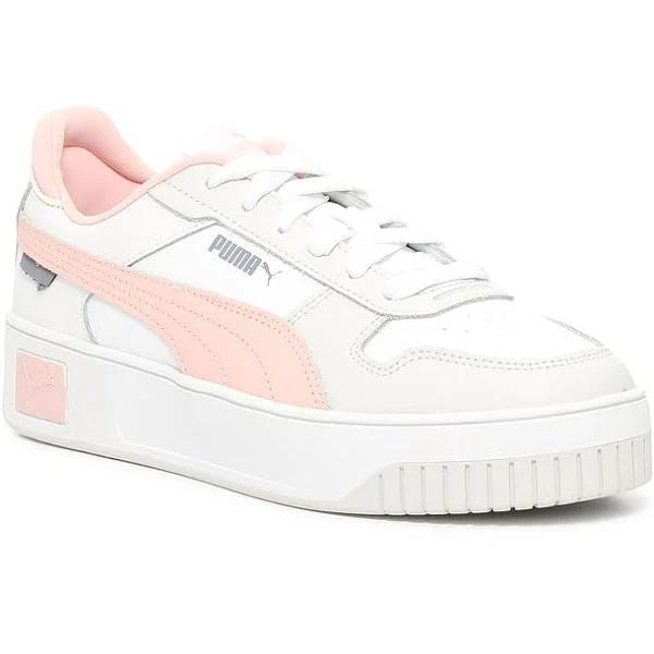 Carina Women's Street Sneakers in White/Rose Dust/Feather Gray, Size 7.5 by Puma