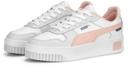 Carina Women's Street Sneakers in White/Rose Dust/Feather Gray, Size 9 by Puma