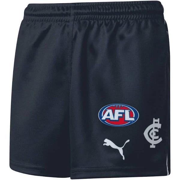 Carlton Football Club Youth Replica Shorts in White/Cfc Home, Size Large by Puma