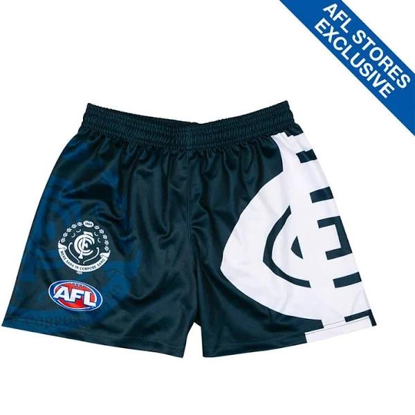 Carlton Youth Logo Footy Shorts Navy / 7