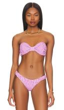 CAROLINE CONSTAS Maria Bikini Top in Pink. Size L.