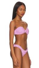 CAROLINE CONSTAS Maria Bikini Top in Pink. Size L.